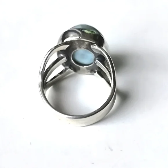 Sterling Silver Larimar Ring Sz 7.25